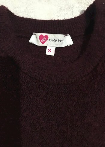 Bordo Kadın Triko Bisiklet Yaka Kazak - Görsel 3