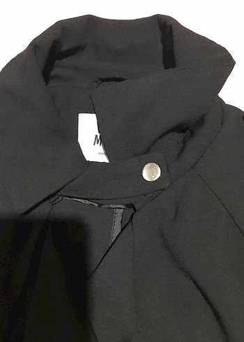 Vero Moda Siyah Uzun Drapeli Trençkot - Görsel 3