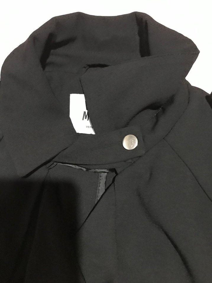 Vero Moda Siyah Uzun Drapeli Trençkot - Görsel 3