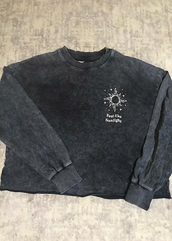 gri Kadın Baskılı Sweatshirt - Görsel 2