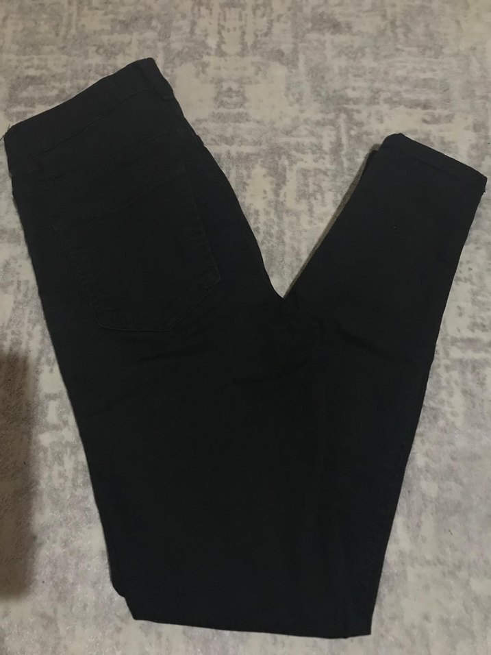 Düğmeli Siyah Kadın skınny Kot Pantolon - Görsel 2