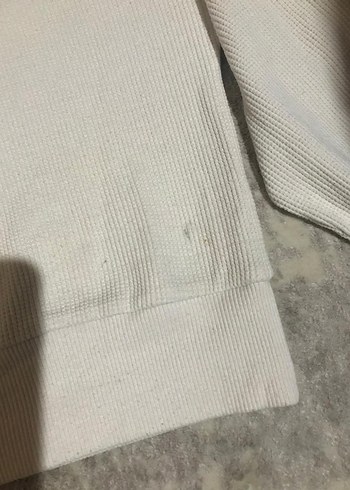 Beyaz Kapüşonlu Fermuarlı Kadın Sweatshirt - Görsel 2