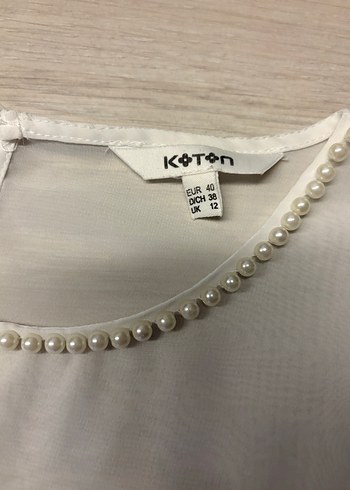 Koton Beyaz Kolsuz Basic Bluz