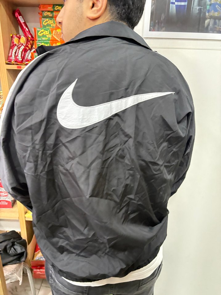 Erkek Siyah Spor Rüzgarlık Mont m/l beden - Görsel 3