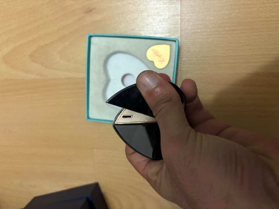 HediyelikŞarjlı kalpli metal lüks çakmak - Görsel 3