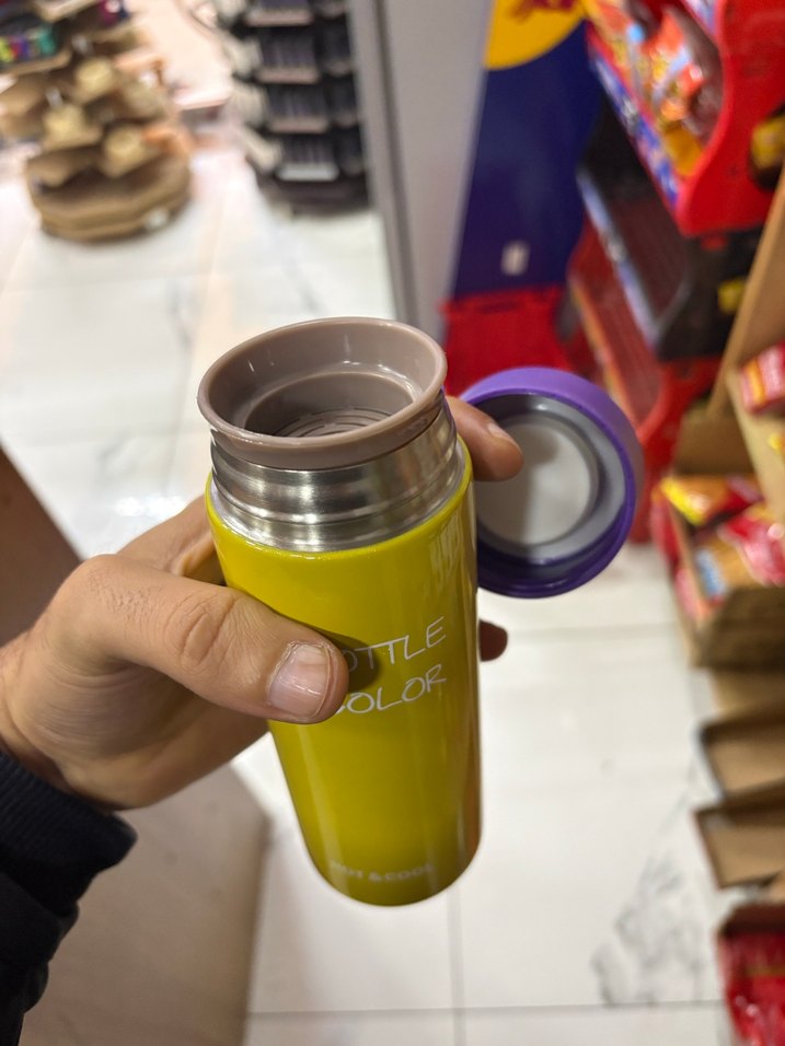 Renkli Sarı  Termos Şişesi - Görsel 2