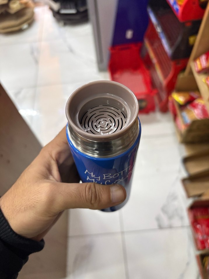 Renkli Termos Şişe Mor Kapaklı - Görsel 2