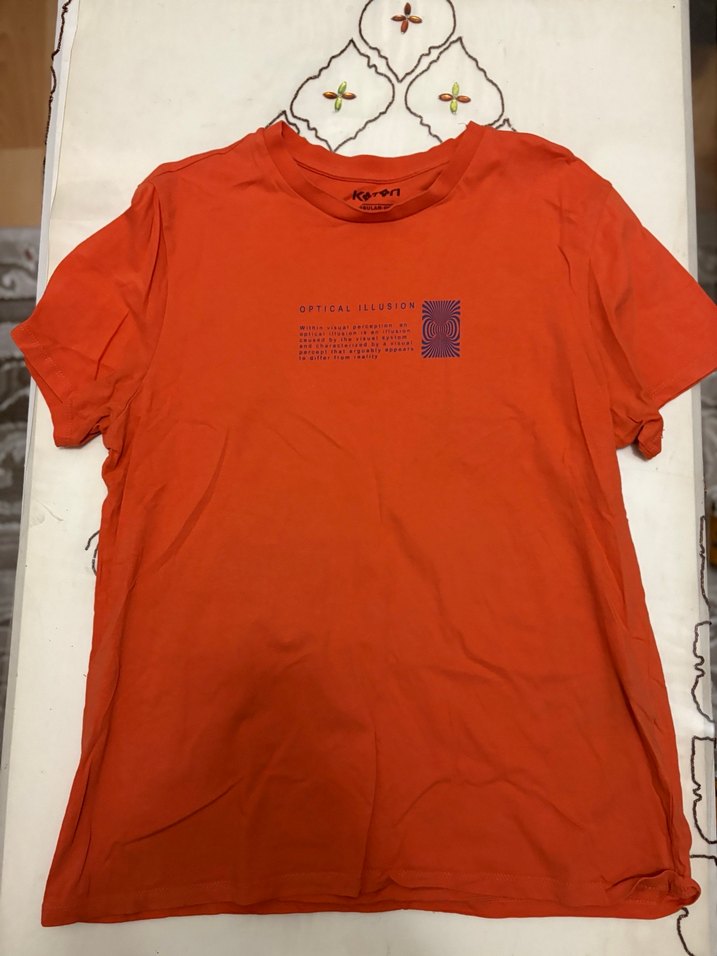 Kırmızı Baskılı Oversize Erkek Tişört - Görsel 2