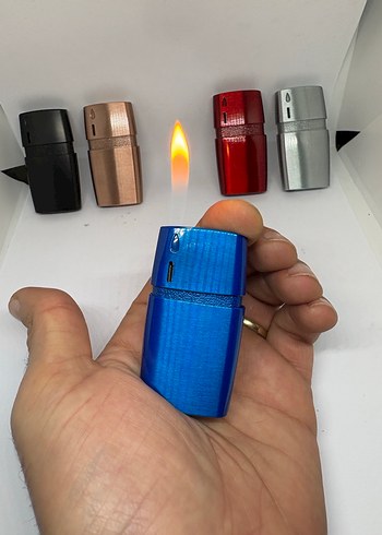 Mavi Metal Rüzgar Geçirmez Çakmak - Görsel 2