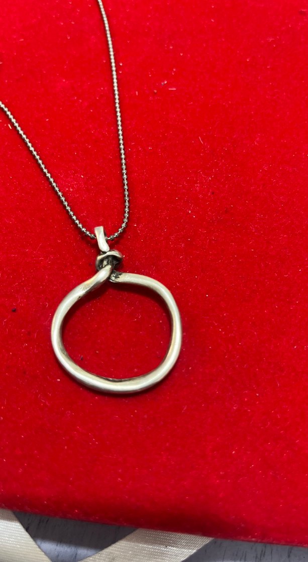 Minimalist Gümüş Halka Kolye — görsel 2/3