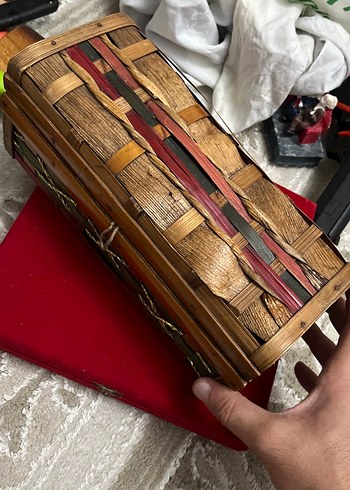 Louis Vuitton El Orgusu Ahsap Ve Hasir Dekoratif Sepet