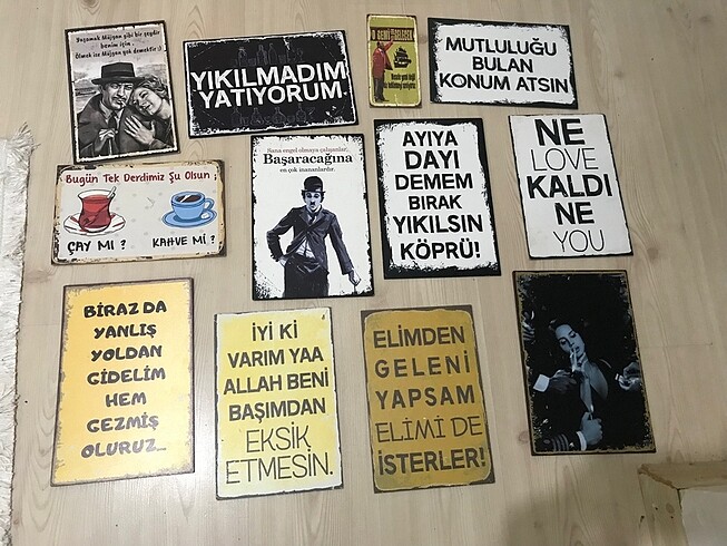 12 adet güzel ahşap duvar süsleri