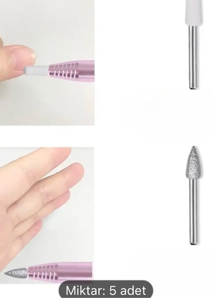 Sıfır kutusunda tırnak taşlama seti başlıkları 5li - Görsel 3
