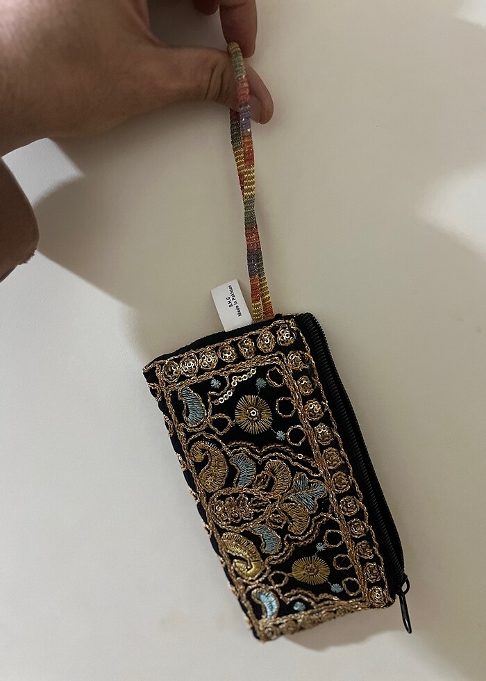 sıfır kadın cüzdan çanta işlemeli - Görsel 2