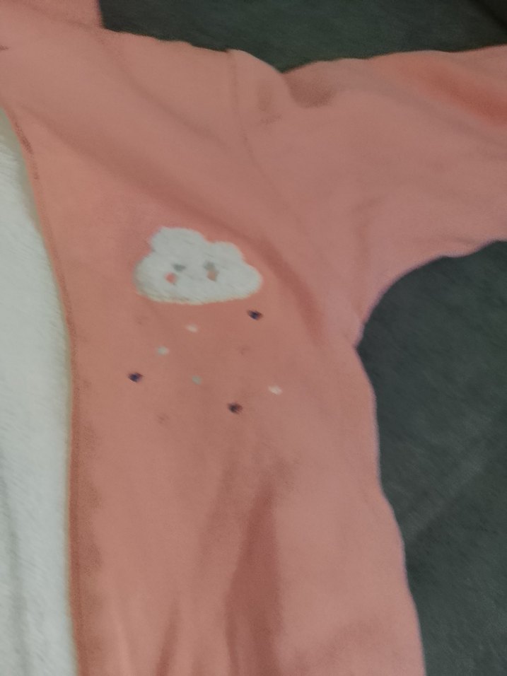 Kapüşonlu Fermuarlı somon rengi Bebek Tulumu - Görsel 4