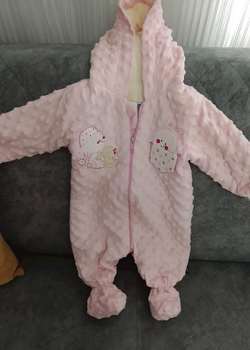 Pembe Nakışlı Kız Bebek Tulum - Görsel 2