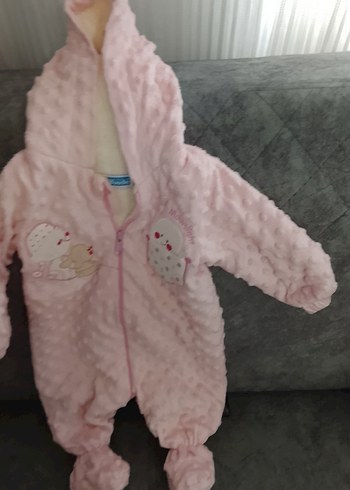 Pembe Nakışlı Kız Bebek Tulum - Görsel 4