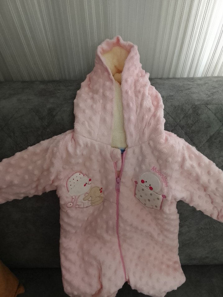 Pembe Nakışlı Kız Bebek Tulum - Görsel 3