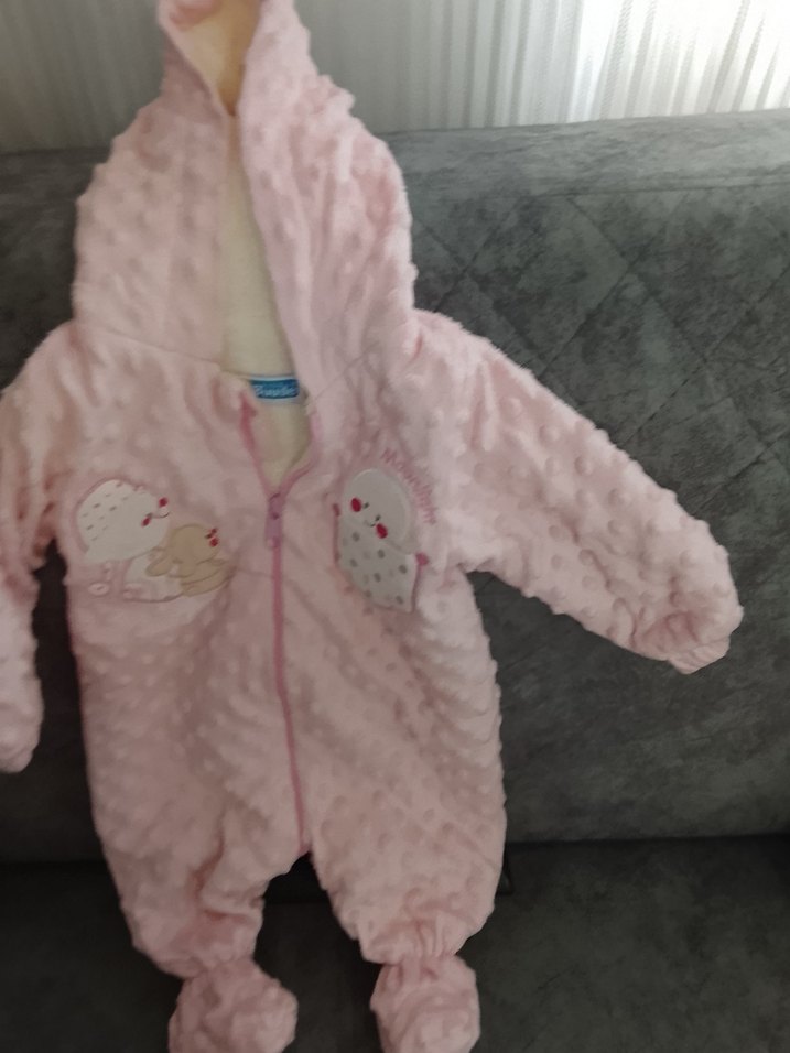 Pembe Nakışlı Kız Bebek Tulum - Görsel 4