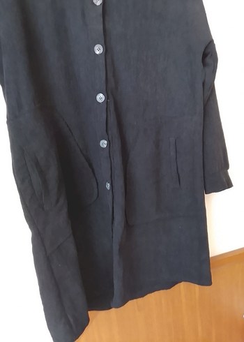 Düğmeli Siyah kadın tunik - Görsel 5