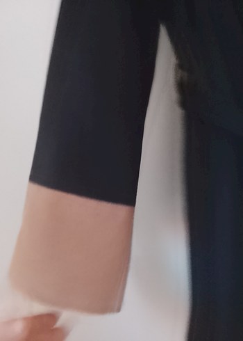 Siyah Kadın Süet Kemerli Uzun Kaban - Görsel 4