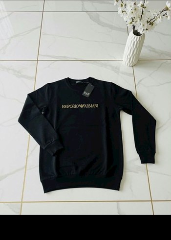 Emporio Armani Siyah Logo Sweatshirt