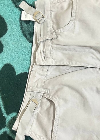 Gri Kemerli Bol Kesim Midi Kadın Kot Pantolon - Görsel 2