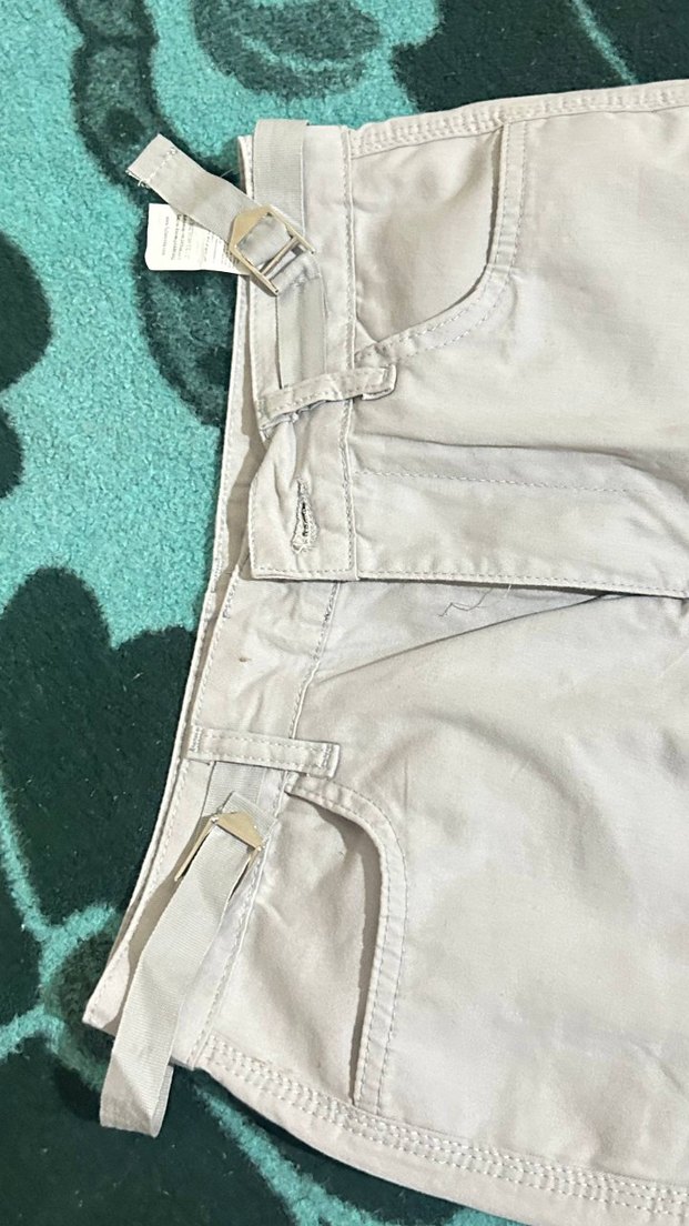 Gri Kemerli Bol Kesim Midi Kadın Kot Pantolon - Görsel 2