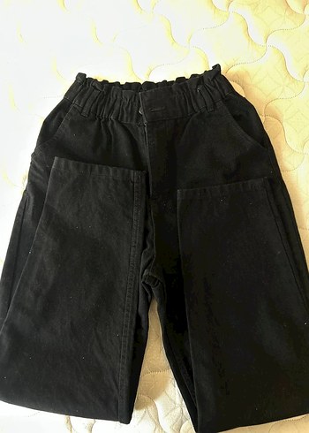 Siyah Bol Kesim Midi Denim Jean - Görsel 3