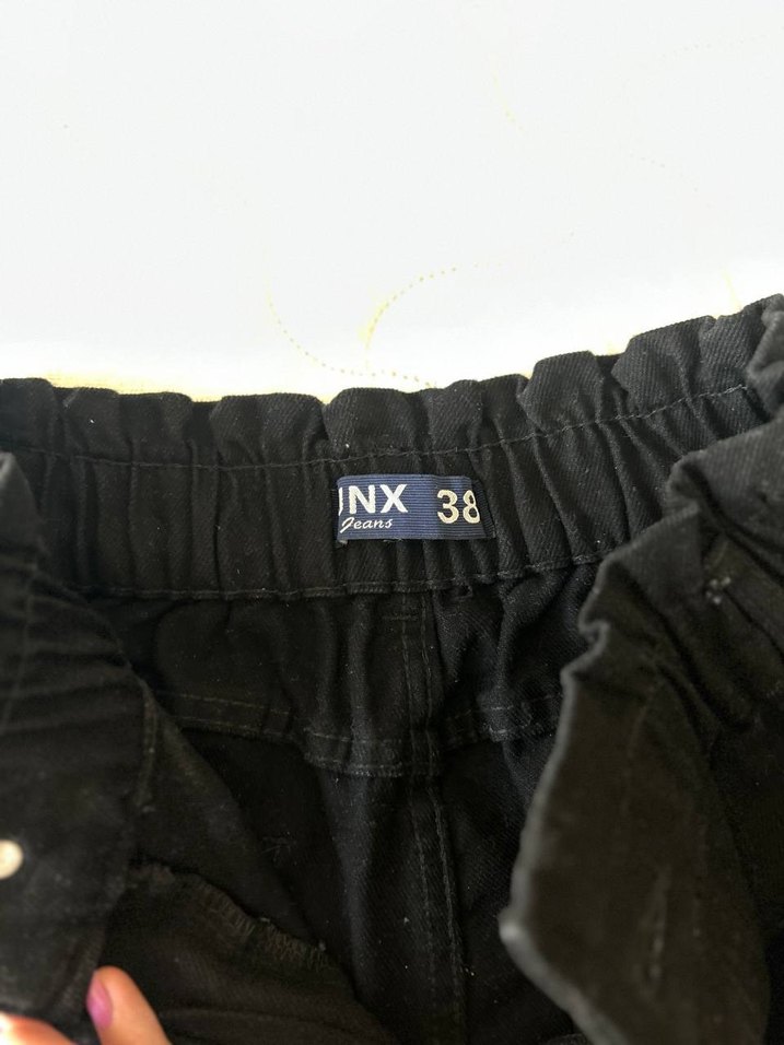 Siyah Bol Kesim Midi Denim Jean - Görsel 2