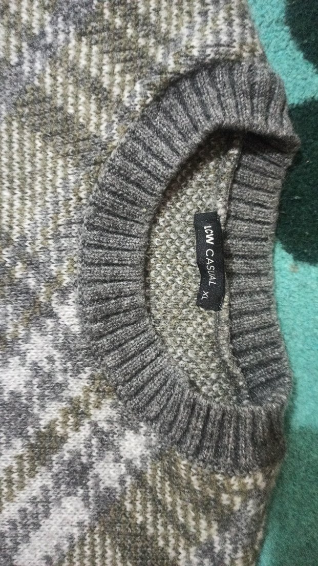 Kadın Gri Örgü Salaş Triko - Görsel 2