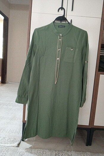 Yeşil Uzun Tunik Gömlek 