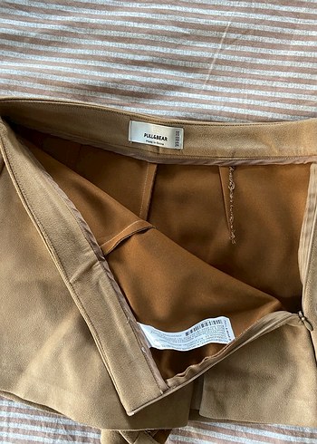 Bej Süet Kadın Mini Şort - Görsel 2