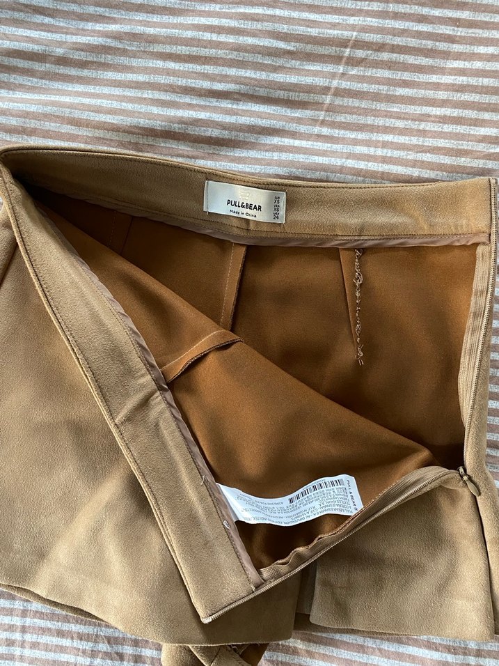 Bej Süet Kadın Mini Şort - Görsel 2