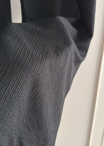 Diğer Siyah Piliseli Keten Kadın Pantolon