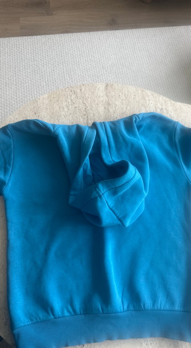 Mavi Kapüşonlu Kadın Sweatshirt - Görsel 5