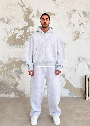 Gri Oversize Sweatshirt - Görsel 5