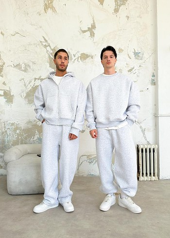 Gri Oversize Sweatshirt - Görsel 9