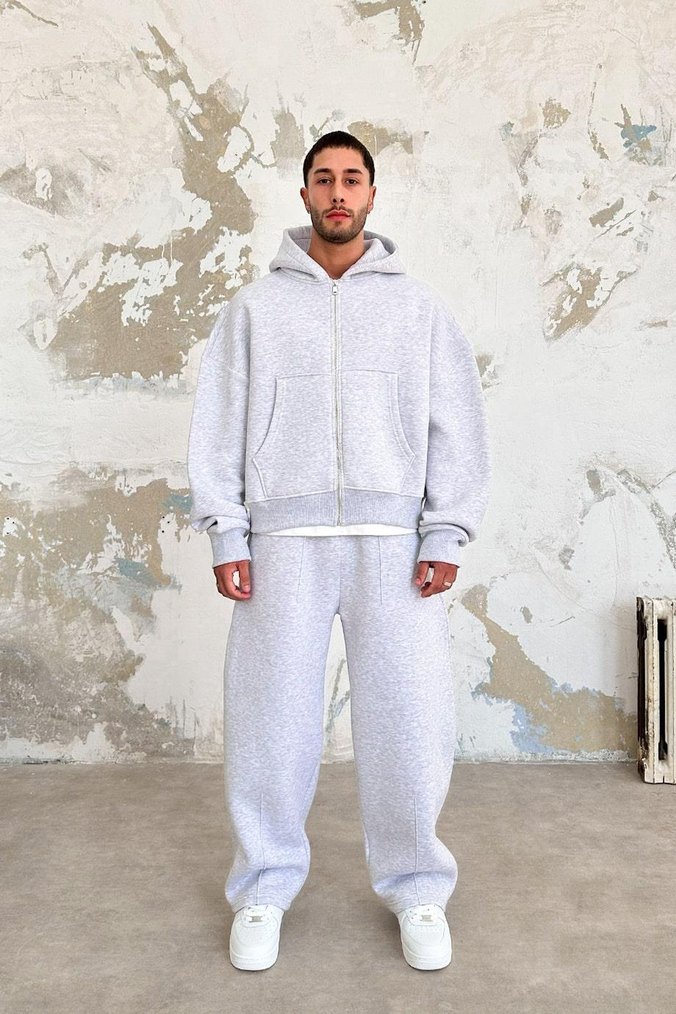 Gri Oversize Sweatshirt - Görsel 5