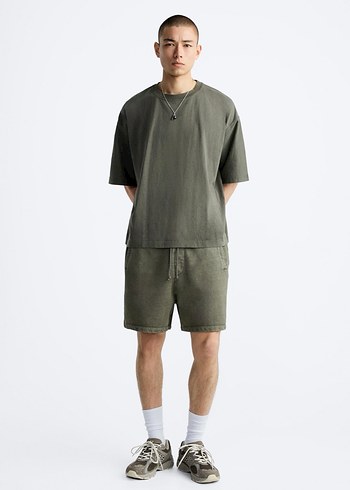 Zara Soluk Efektli Fit Bermuda - Görsel 6