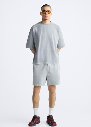 Zara Soluk Efektli Fit Bermuda - Görsel 6