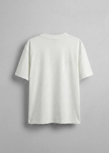 Abluka Beyaz Nakışlı T-shirt - Görsel 3