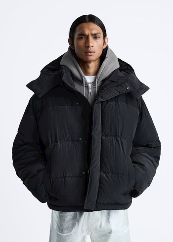 Zara Siyah Şişme Mont - Görsel 4