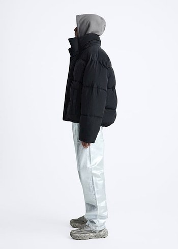 Zara Siyah Şişme Mont - Görsel 7