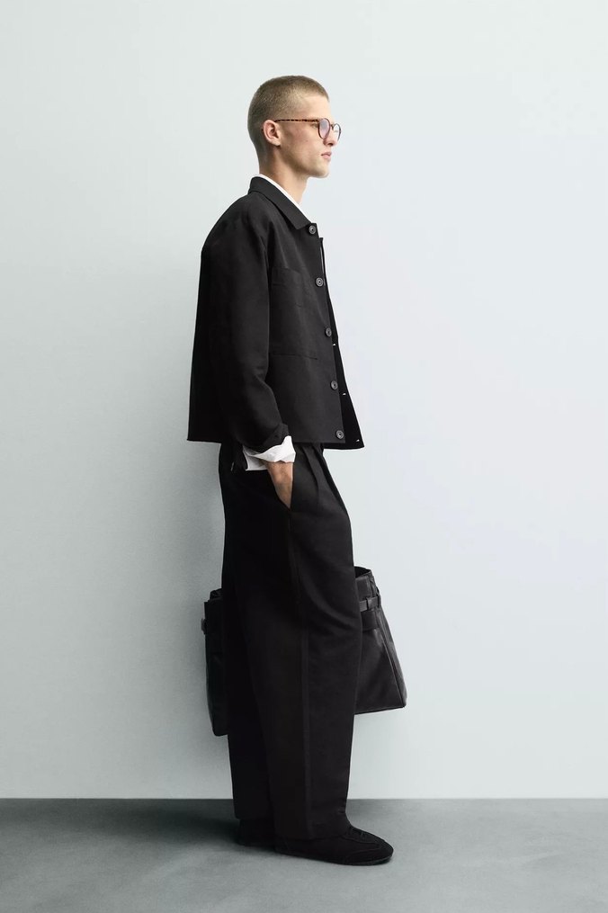 Zara Relaxed Fit Pilili Pantolon - Görsel 4