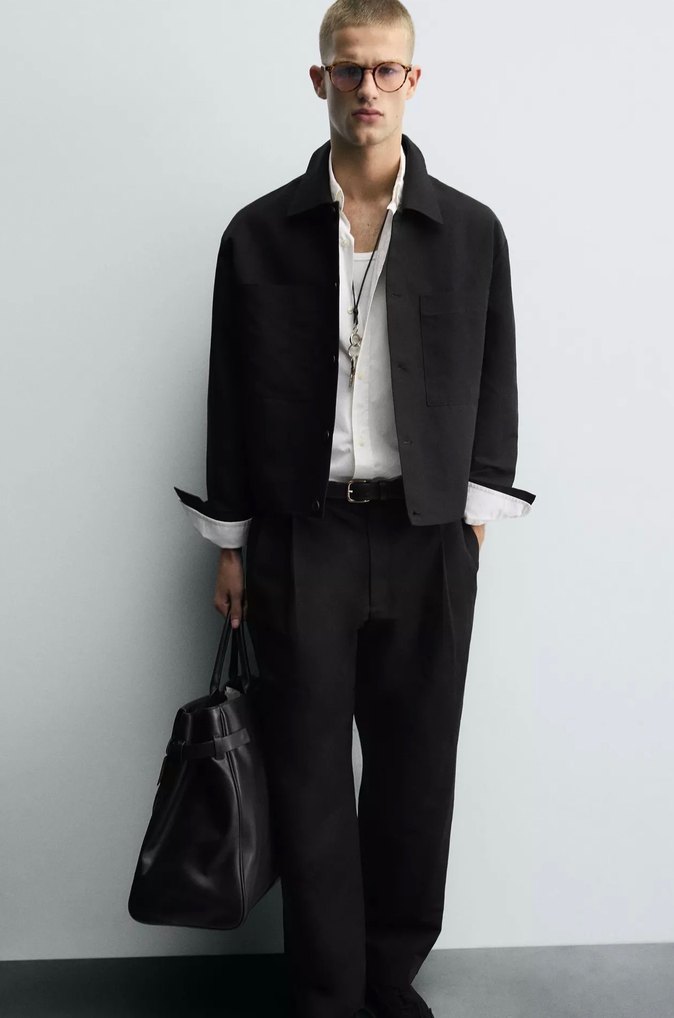 Zara Relaxed Fit Pilili Pantolon - Görsel 5