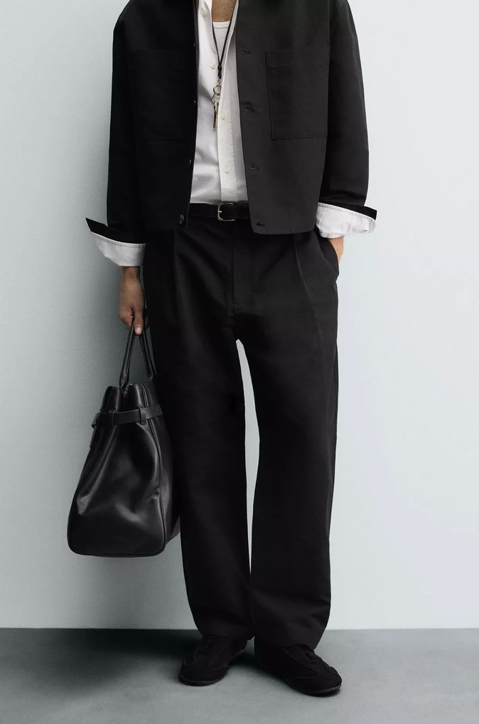 Zara Relaxed Fit Pilili Pantolon - Görsel 2