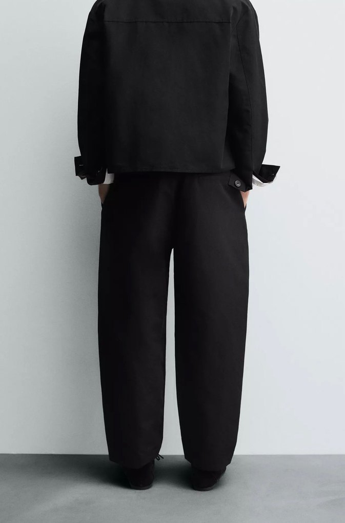 Zara Relaxed Fit Pilili Pantolon - Görsel 3