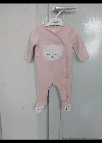 Kapüşonlu Beyaz Bebek Tulumu, Nakışlı ve Kürklü - Görsel 2