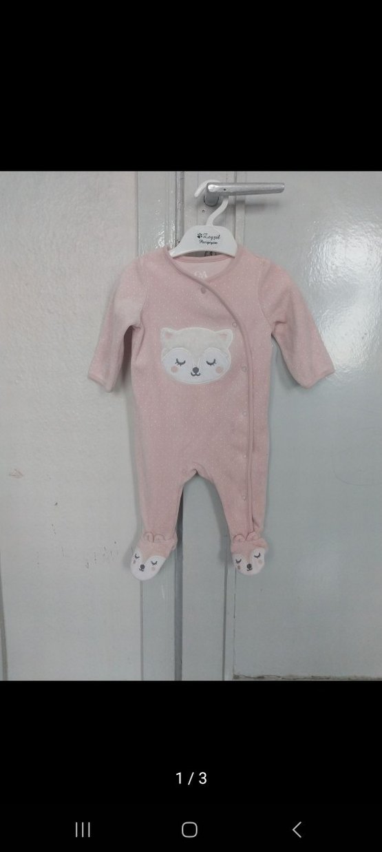 Kapüşonlu Beyaz Bebek Tulumu, Nakışlı ve Kürklü - Görsel 2